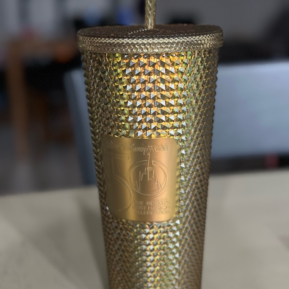 Starbucks Gold Studded DisneyWorld 50th Anniversary Tumbler